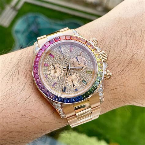 rolex rainbow bezel replica|rolex daytona rainbow 2022 price.